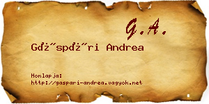 Gáspári Andrea névjegykártya